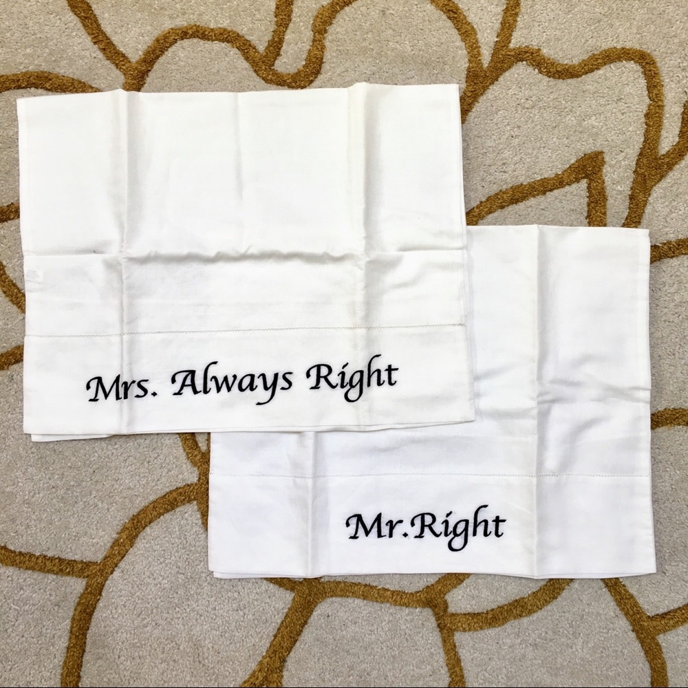 Mr. Right & Mrs. Always Right Linen Pillowcases